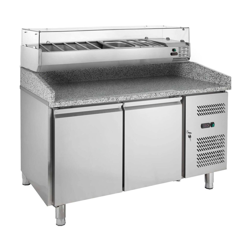 Pizzatisch ECO 2/0 mit Kühlaufsatz 7x GN 1/4