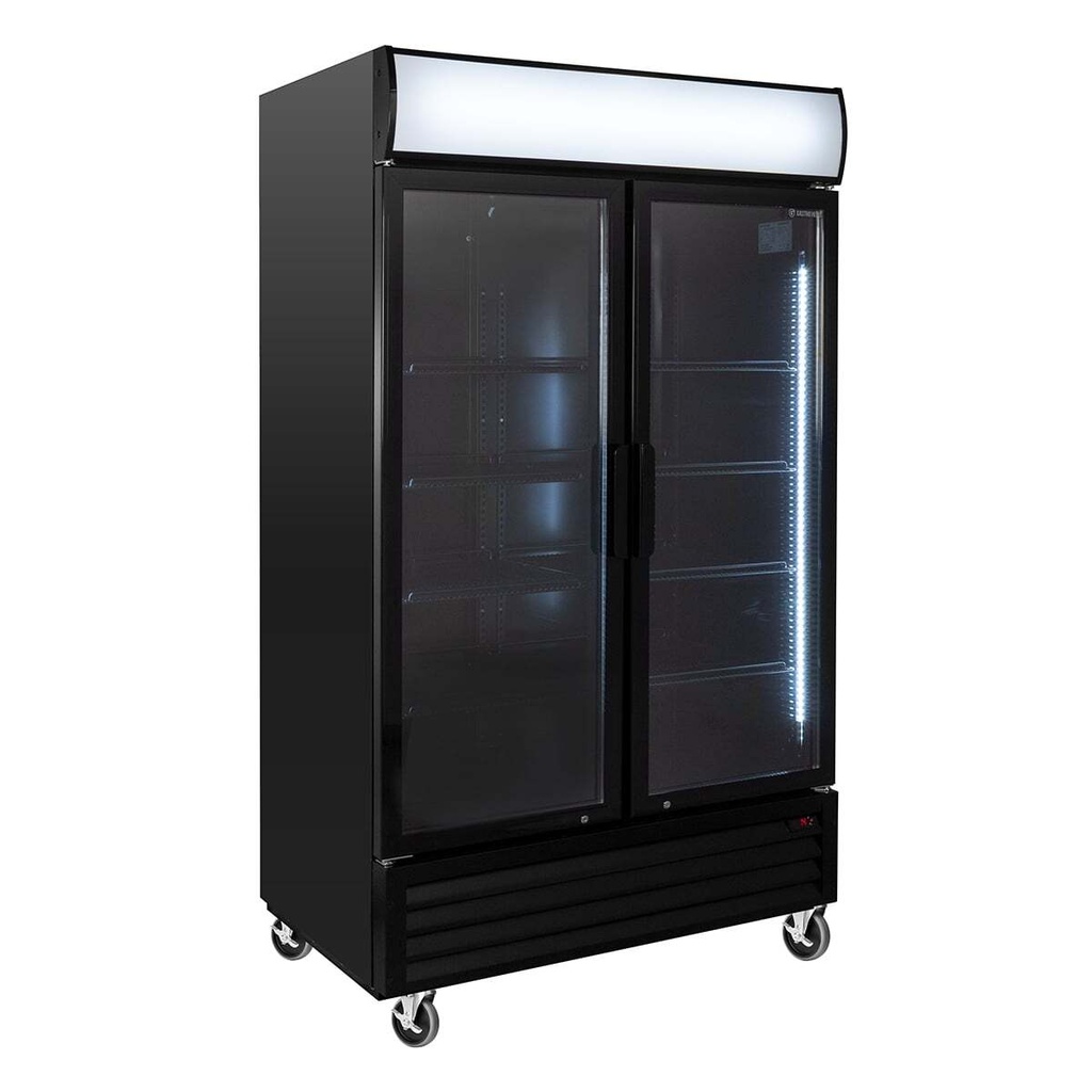 Getränkekühlschrank ECO 1000 mit Klapptüren und Leuchtaufsatz