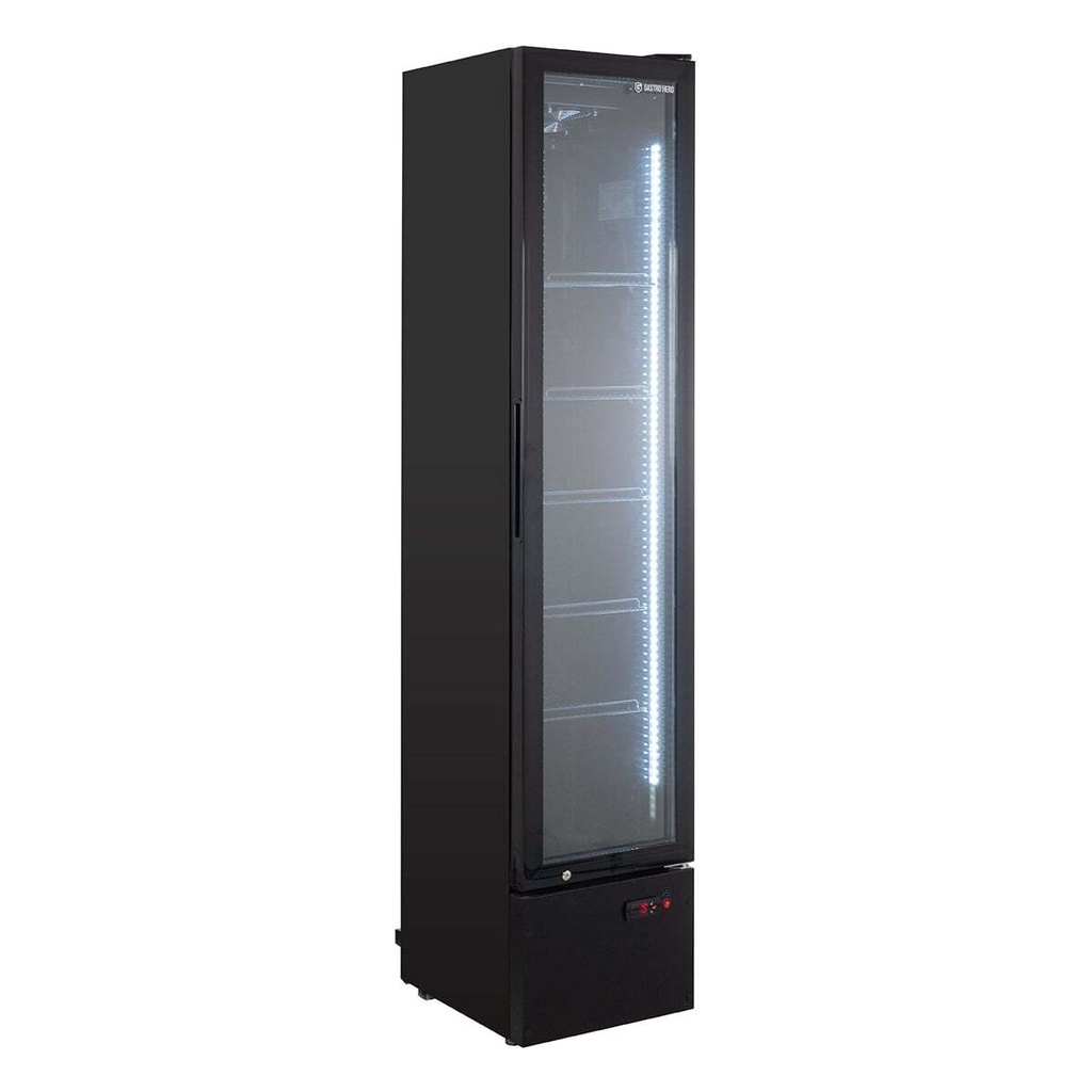 Getränkekühlschrank GKS-160 Slim, 160 Liter Kühlraumvolumen, Innenbeleuchtung, schwarz