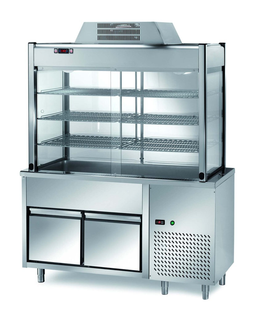 Selbstbedienungskühlvirtrine PROFI mit zwei Schubladen 1200x700x2000 - 3x GN 1/1