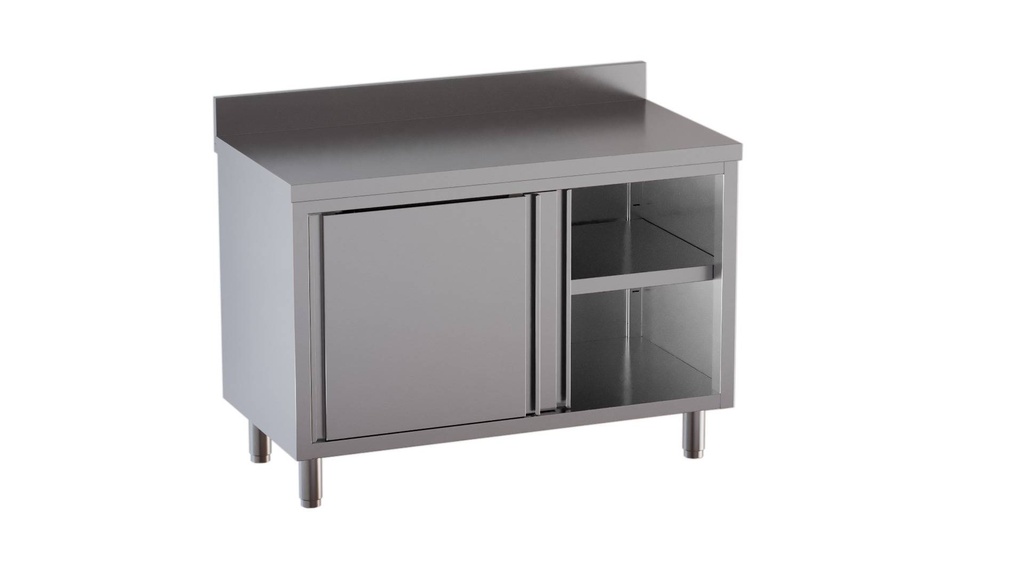 Edelstahl-Arbeitsschrank ECO 20x6 mit Aufkantung