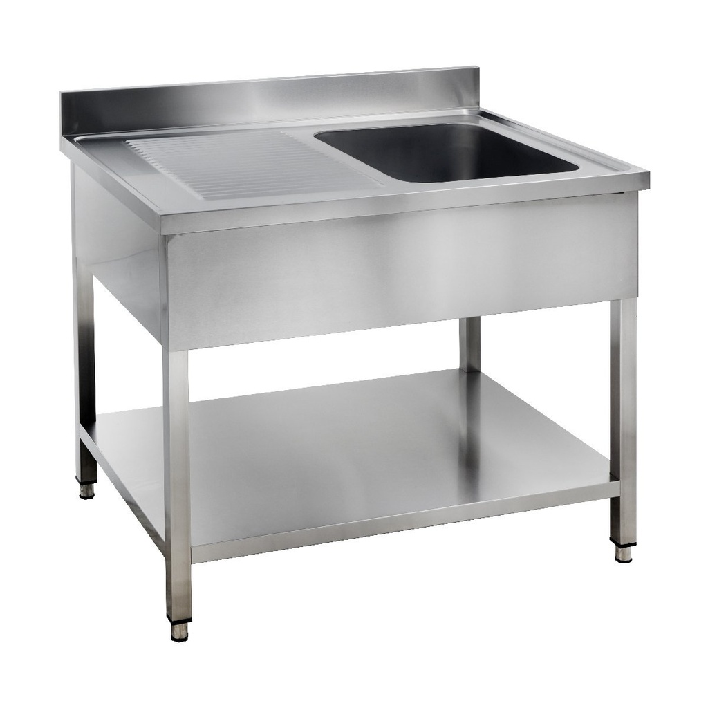Spültisch Basic 12x6 mit 1 Becken rechts