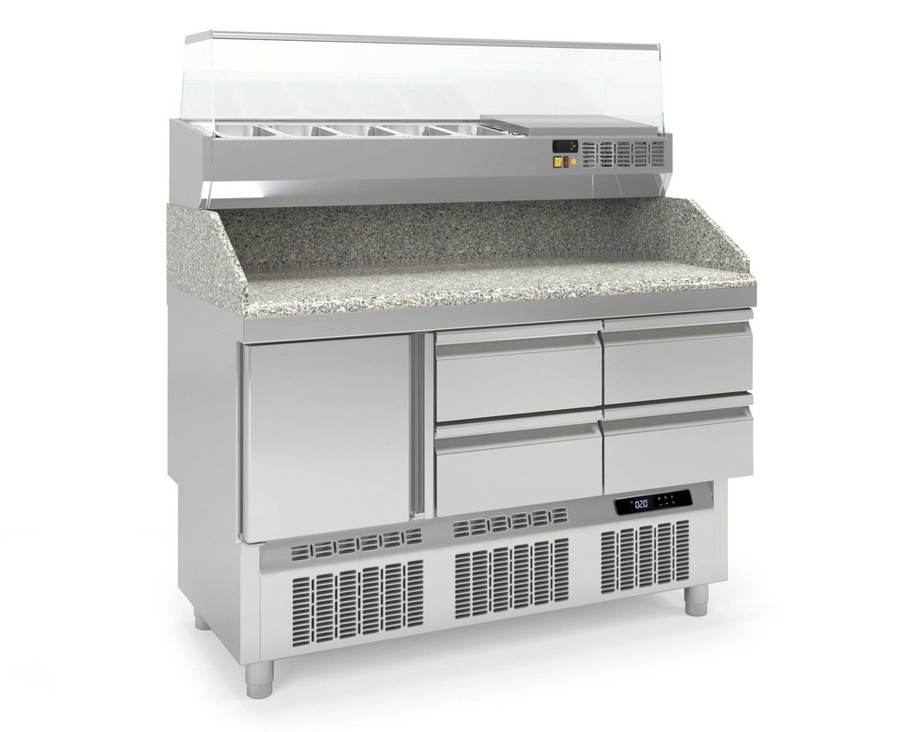Pizzatisch PROFI Mini 1/4 mit Kühlaufsatz