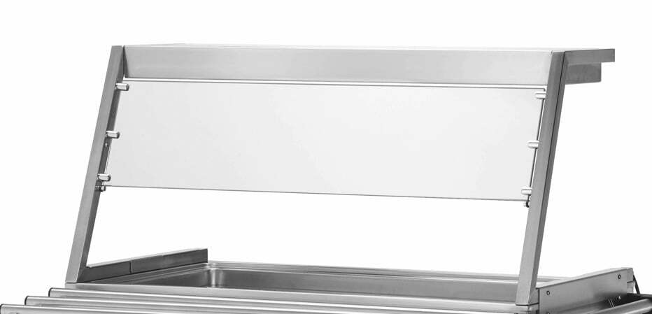 Aufsatz mit Hustenschutz ohne Beleuchtung für Bain-Marie Wagen PROFI 2x GN 1/1