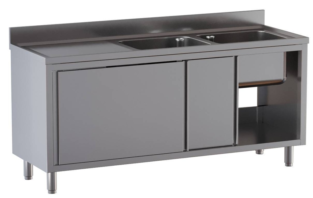 Spülschrank ECO 18x6 mit 2 Becken rechts