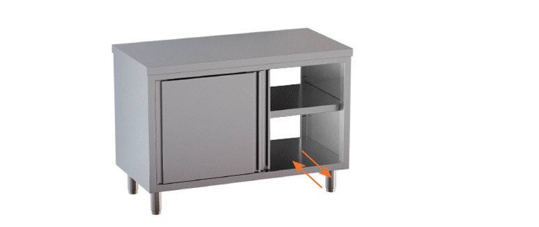 Edelstahl Durchreicheschrank ECO 10x7 mit Schiebetüren