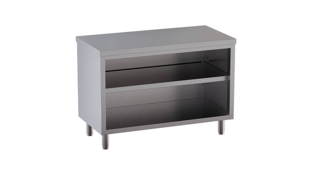 Edelstahl-Arbeitsschrank ECO 14x7 offen ohne Aufkantung