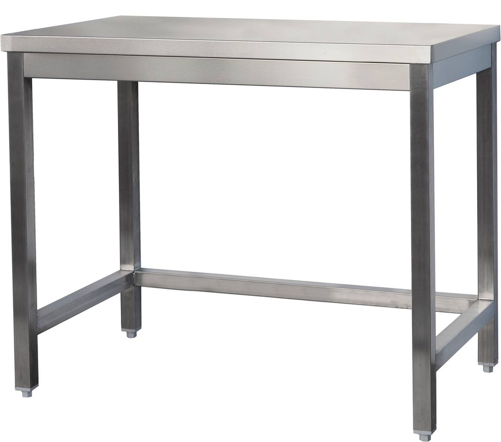 Edelstahl Arbeitstisch verschweißt | Bautiefe 800mm | ohne Grundboden | AISI 304