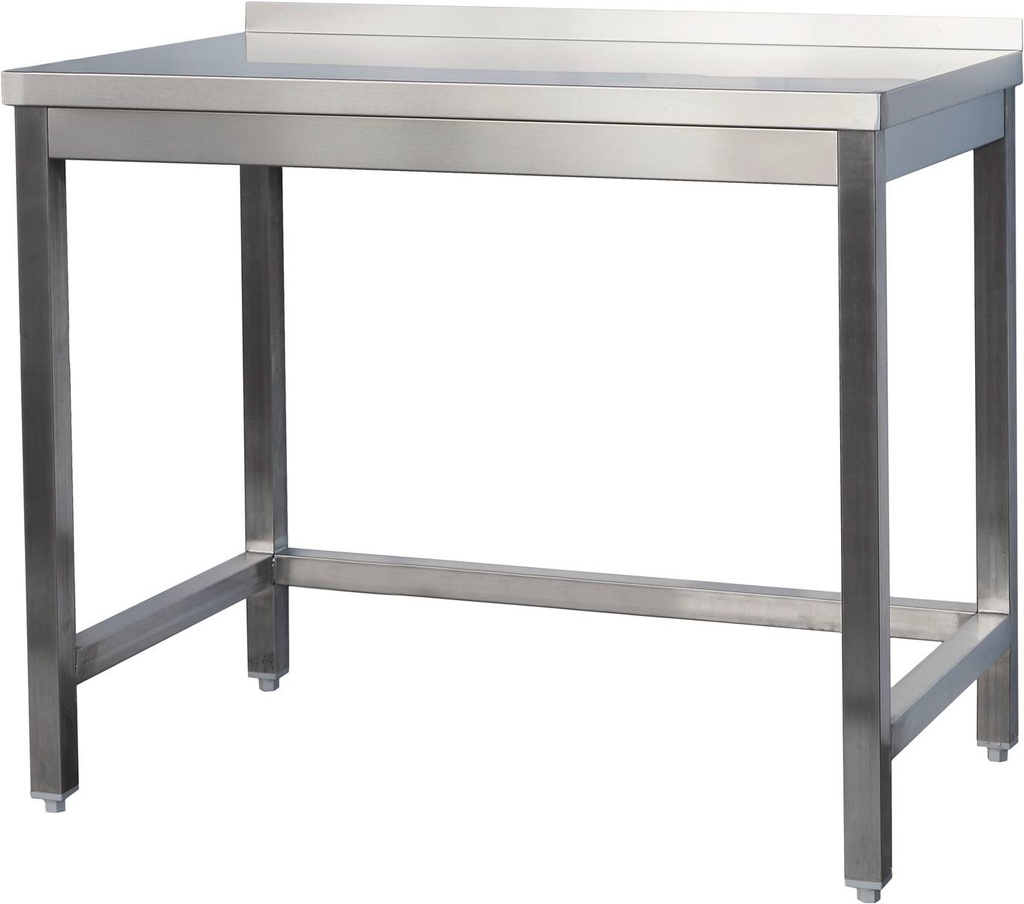 Edelstahl Arbeitstisch mit Aufkantung verschweißt | Bautiefe 700mm | ohne Grundboden | AISI 304