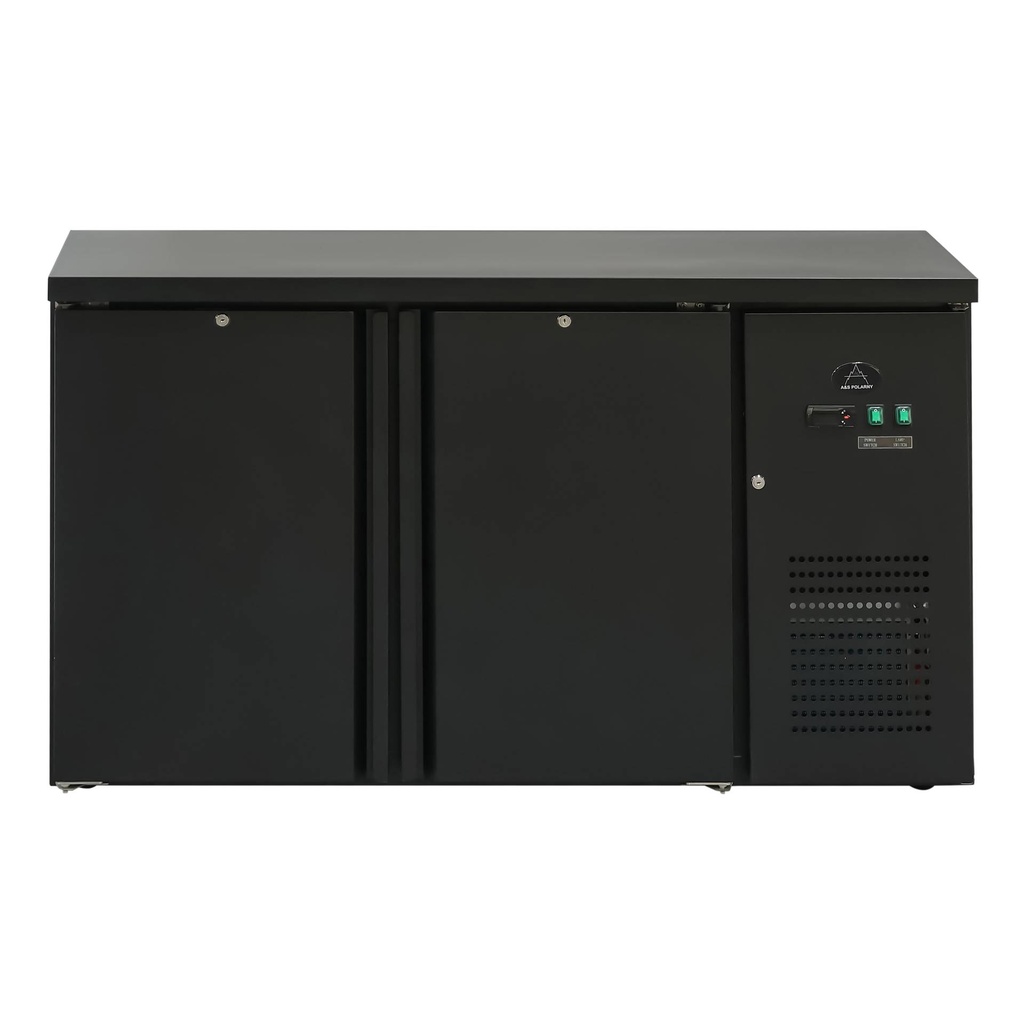 Flaschenkühltisch 280 Liter | Schwarz | 2 Türen | 1465 x 520 x 840 mm