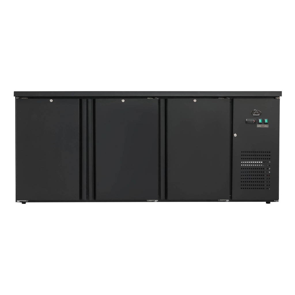 Flaschenkühltisch 425 Liter | Schwarz | 3 Türen | 2005 x 520 x 840 mm