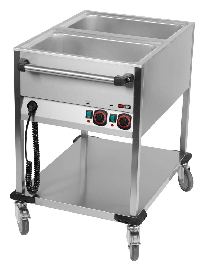 Bain-Marie-Wagen-Fahrbar 2x GN 1/1