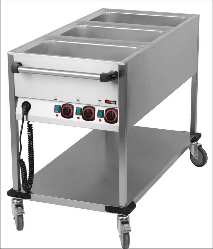 Bain-Marie-Wagen-Fahrbar 3x GN 1/1