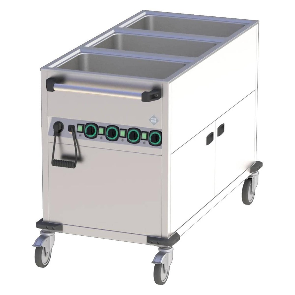 Bain-Marie-Wagen-Fahrbar 3x GN 1/1