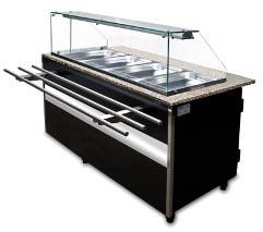 Kühltheke Gastroline mit Tablett Rutsche | 576 Liter Volumen | 1500x800x850  mm