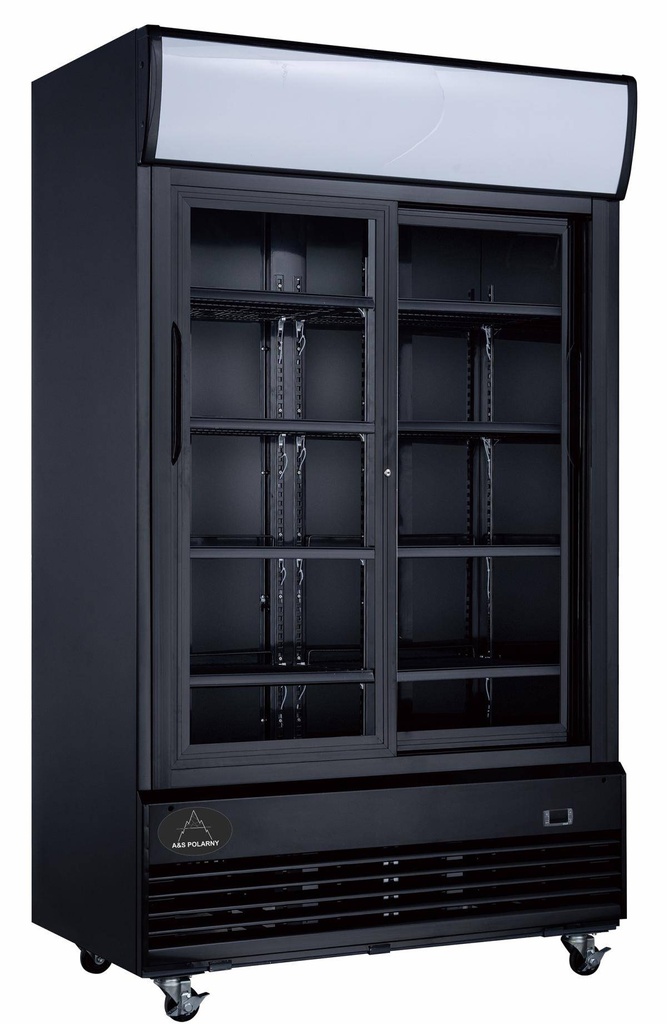 Flaschenkühlschrank 1000 L 1200x730x2072 mm, schwarz, Schiebetüren