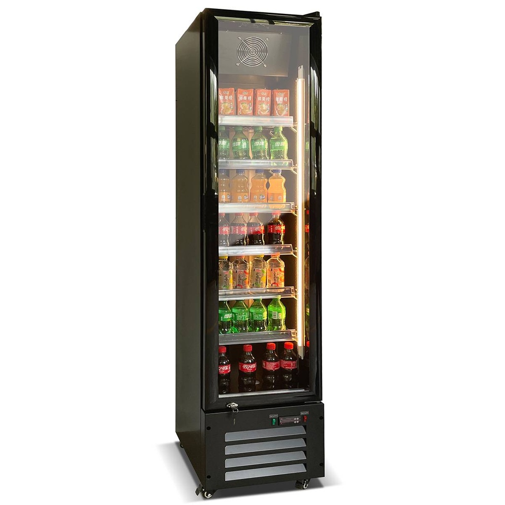 Getränkekühlschrank 220 Liter | schwarz |  420 X 485 X 1890 mm