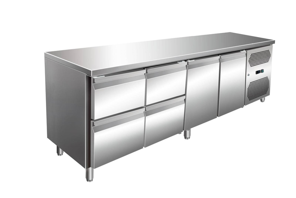 VIP Kühltisch mit 2x 2 Schubladen und 2 Türen -2 bis +8°C 2.230x600x860 mm
