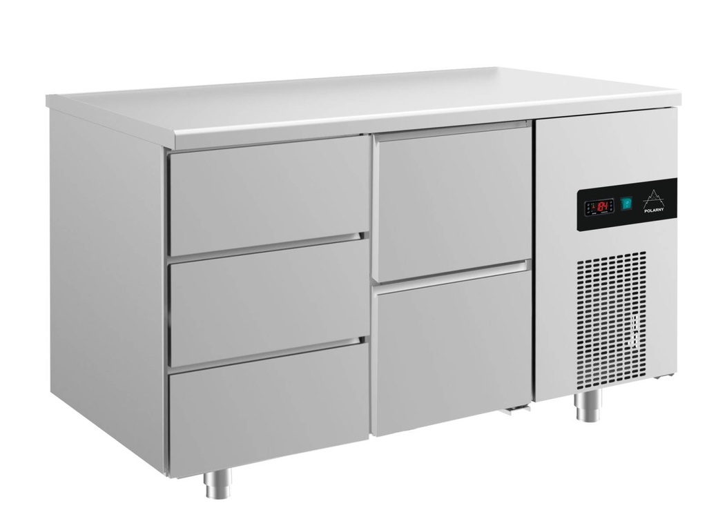 Kühltisch -2 bis +8°C 1400x700x850mm mit 1x zwei Schubladen und 1x drei Schubladen
