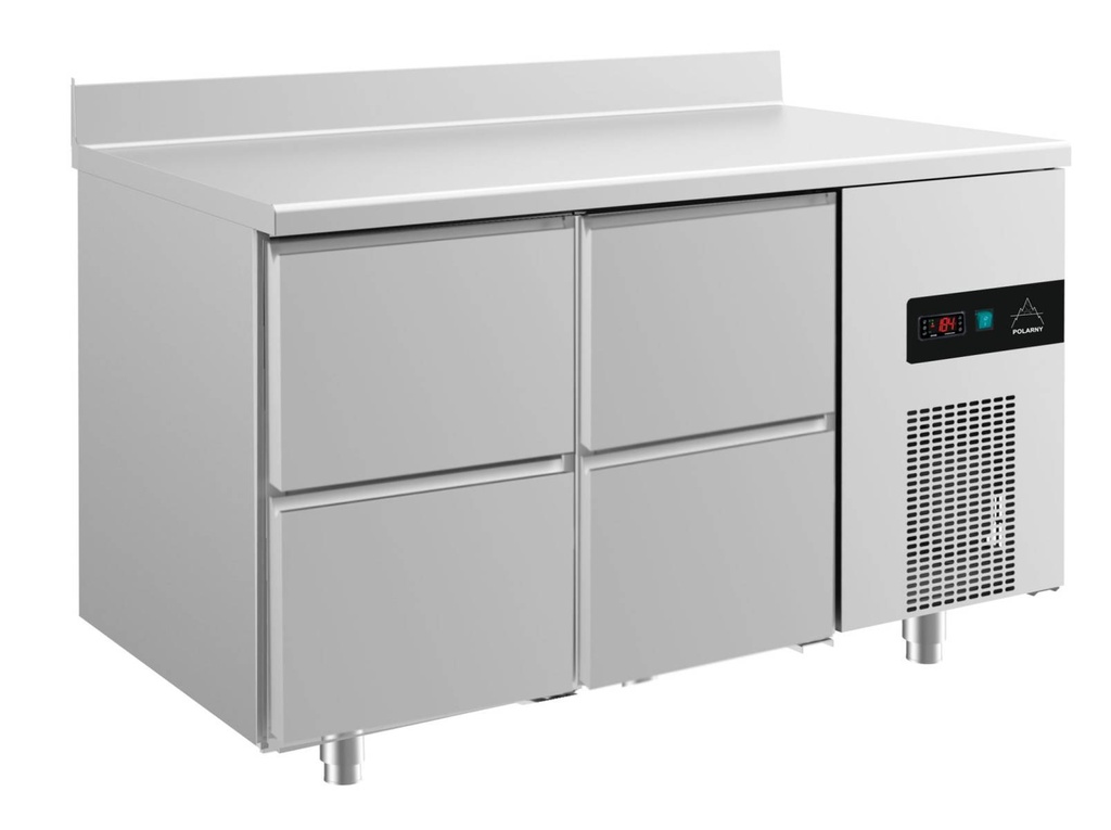 Kühltisch -2 bis +8°C 1400x700x850mm mit 2x zwei Schubladen u. Aufkantung