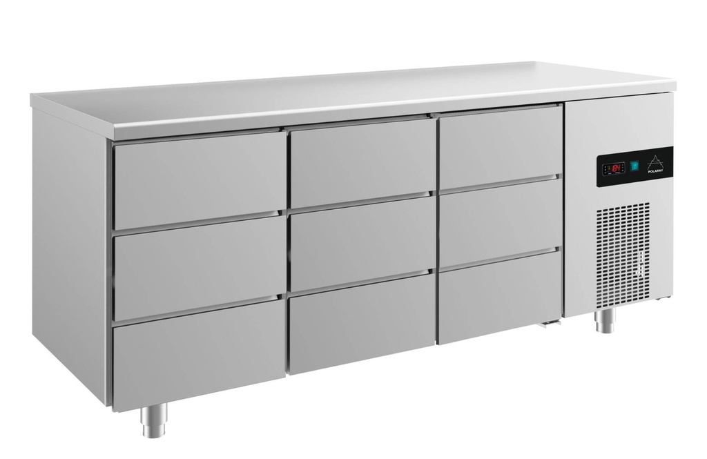 Kühltisch -2 bis +8°C 1865x700x850mm mit 3x drei Schubladen