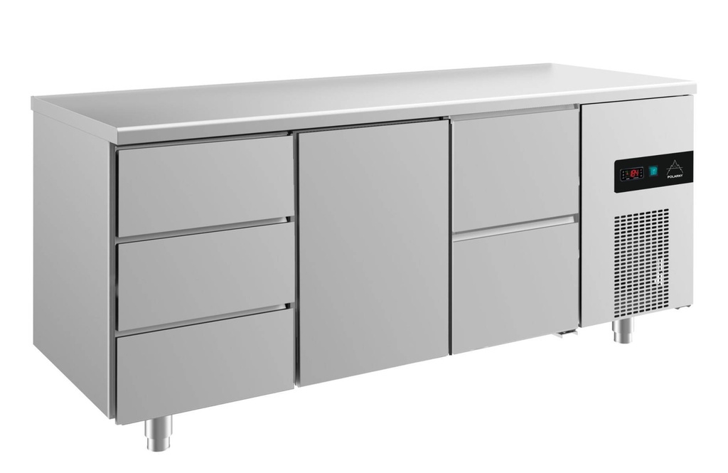Kühltisch -2 bis +8°C 1865x700x850mm mit 1x Tür, 1x zwei Schubladen und 1x drei Schubladen