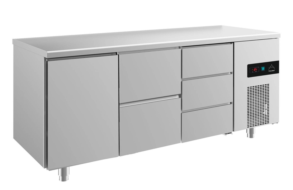 Kühltisch -2 bis +8°C 1865x700x850mm mit 1x Tür, 1x zwei Schubladen und 1x drei Schubladen