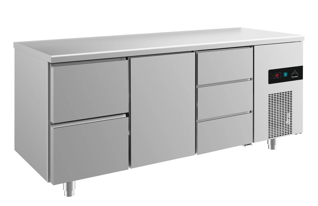 Kühltisch -2 bis +8°C 1865x700x850mm mit 1x Tür, 1x zwei Schubladen und 1x drei Schubladen