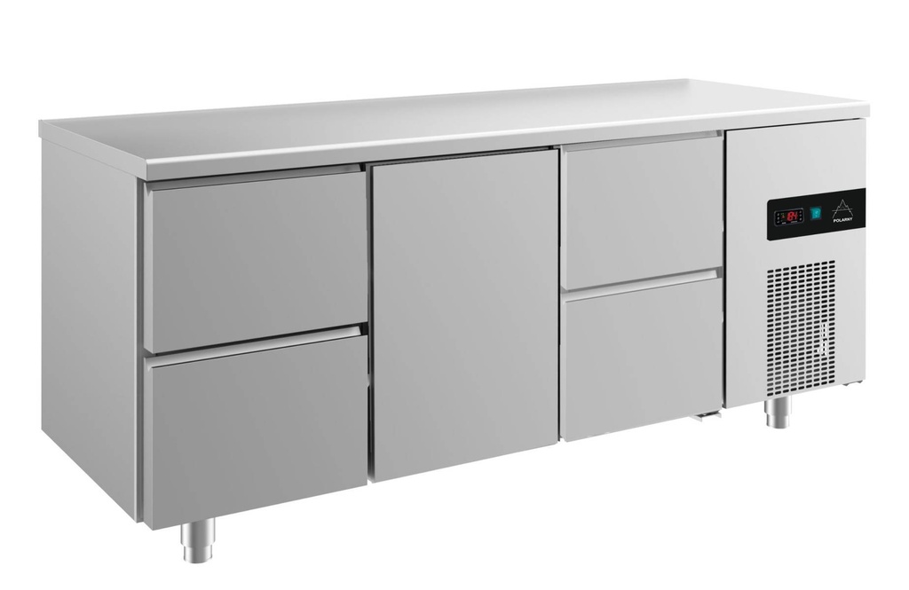 Kühltisch -2 bis +8°C 1865x700x850mm mit 1x Tür und 2x zwei Schubladen
