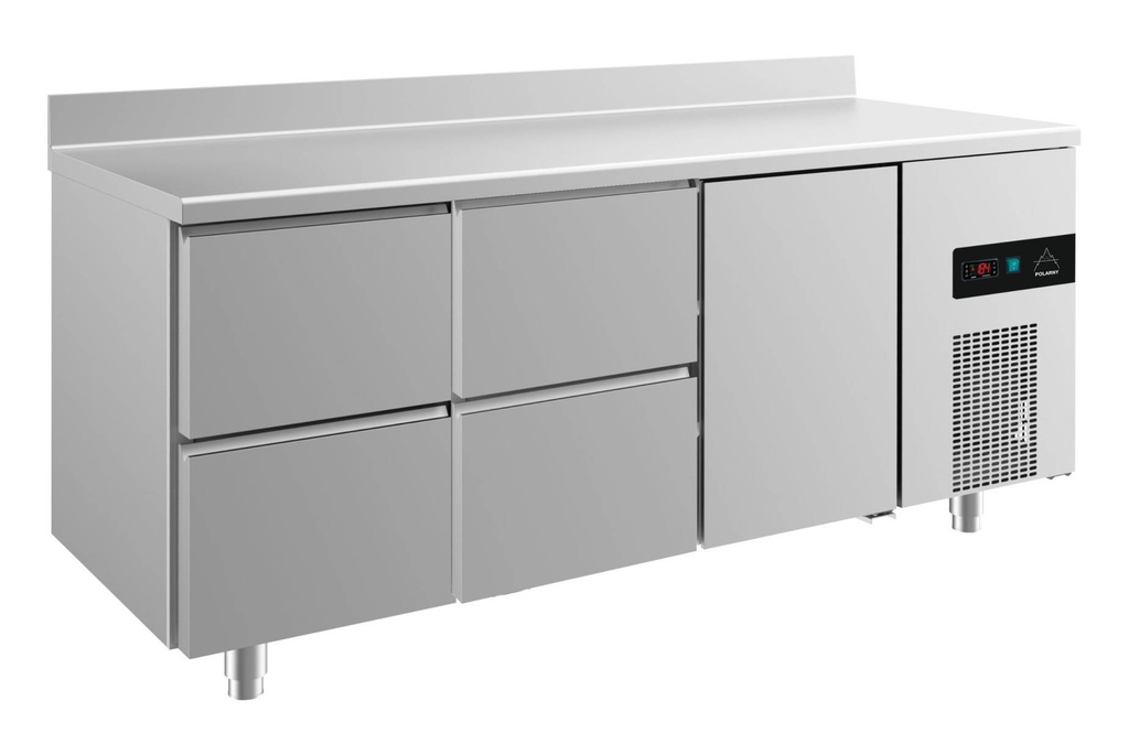 Kühltisch -2 bis +8°C 1865x700x850mm mit 1x Tür und 2x zwei Schubladen u. Aufkantung