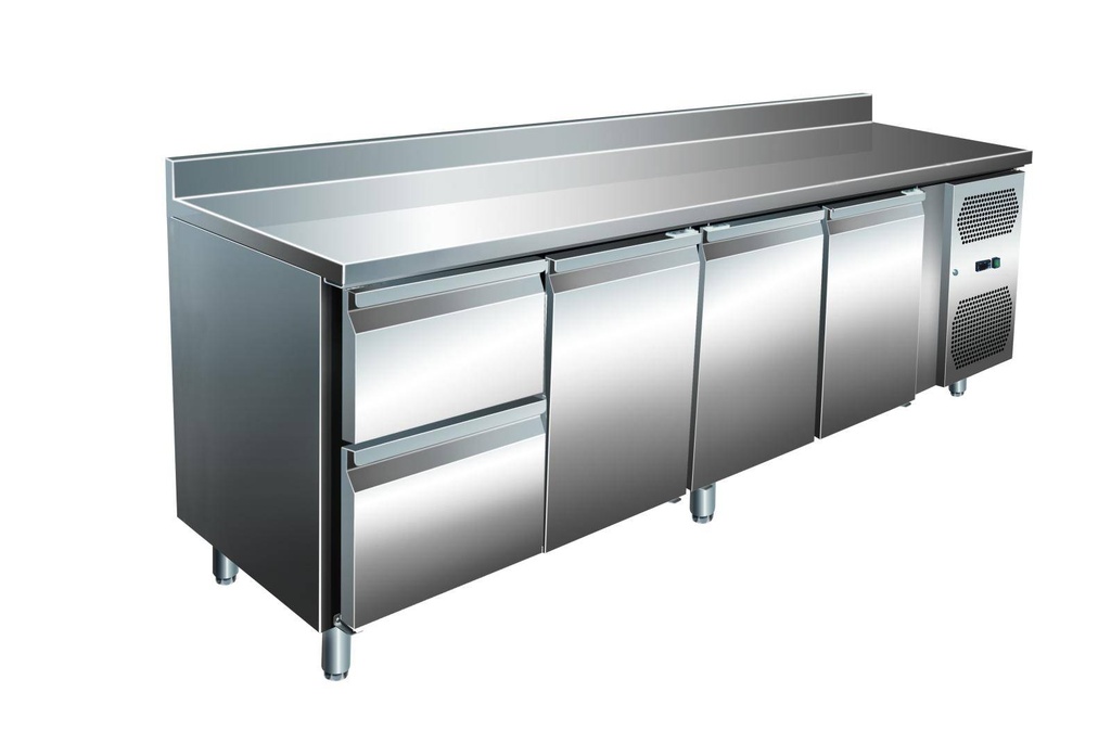 VIP Kühltisch mit 1x 2 Schubladen und 3 Türen -2 bis +8°C 2.230x700x960 mm