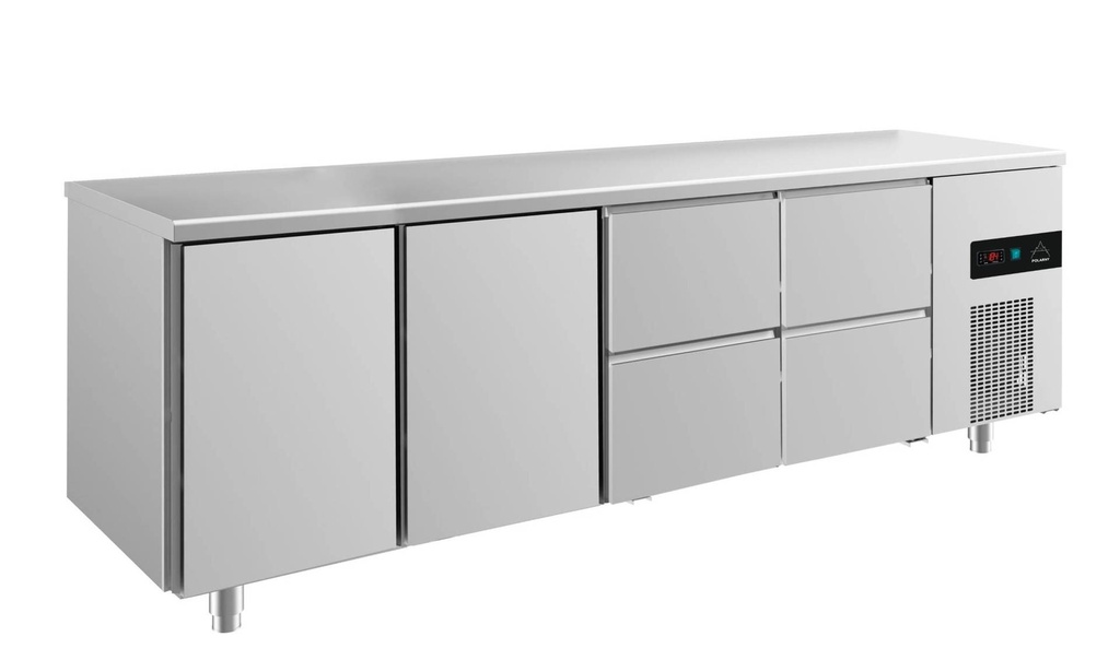 Kühltisch -2 bis +8°C 2330x700x850mm mit 2x Türen und 2x zwei Schubladen