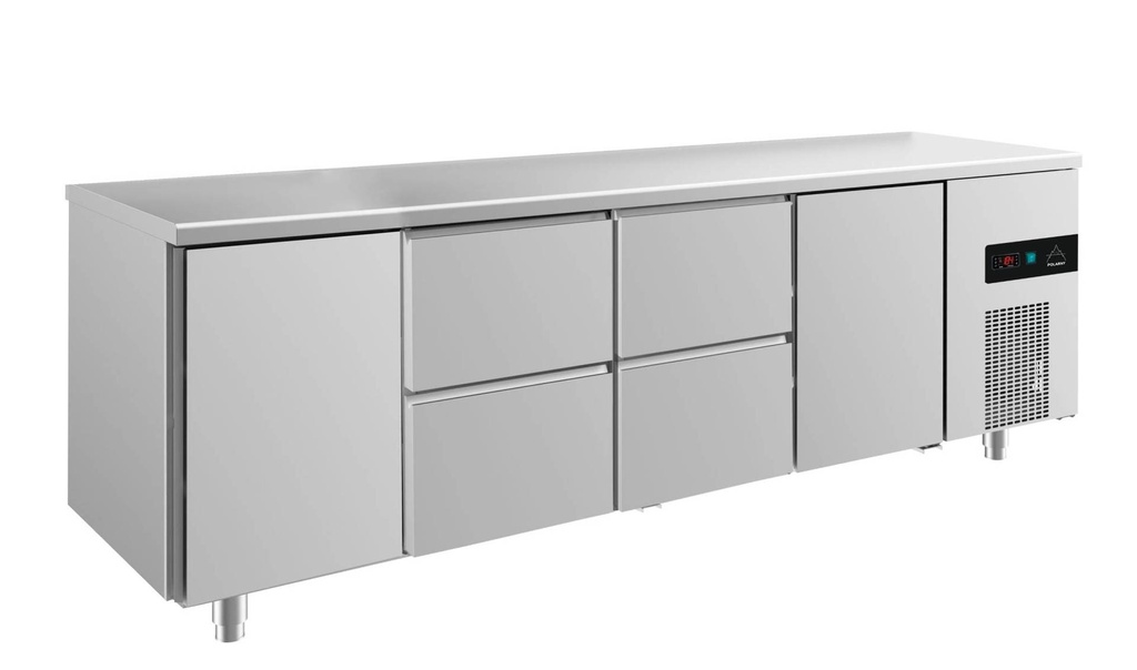 Kühltisch -2 bis +8°C 2330x700x850mm mit 2x Türen und 2x zwei Schubladen