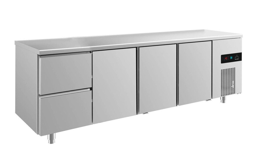 Kühltisch -2 bis +8°C 2330x700x850mm mit 3x Türen und 1x zwei Schubladen