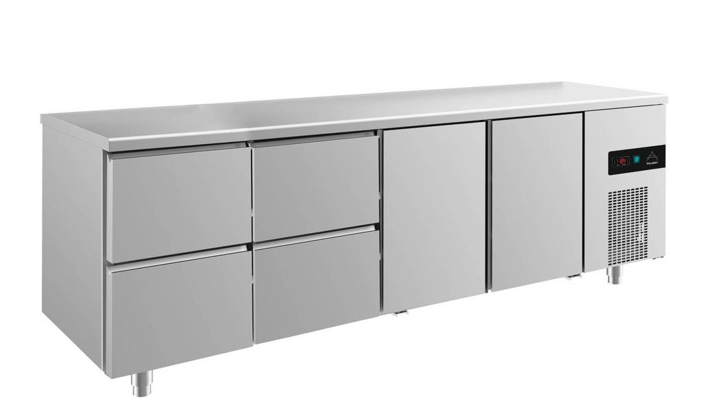Kühltisch -2 bis +8°C 2330x700x850mm mit 2x Türen und 2x zwei Schubladen
