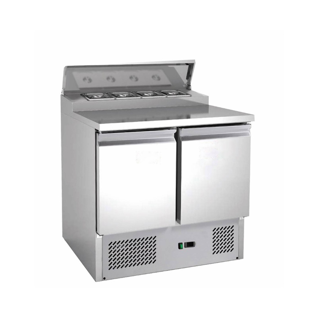 Saladette mit eingebauter Kühlung GN 1/3 | 2 Türen | Volumen: 213 Liter | 900 x 700 x 1002 mm