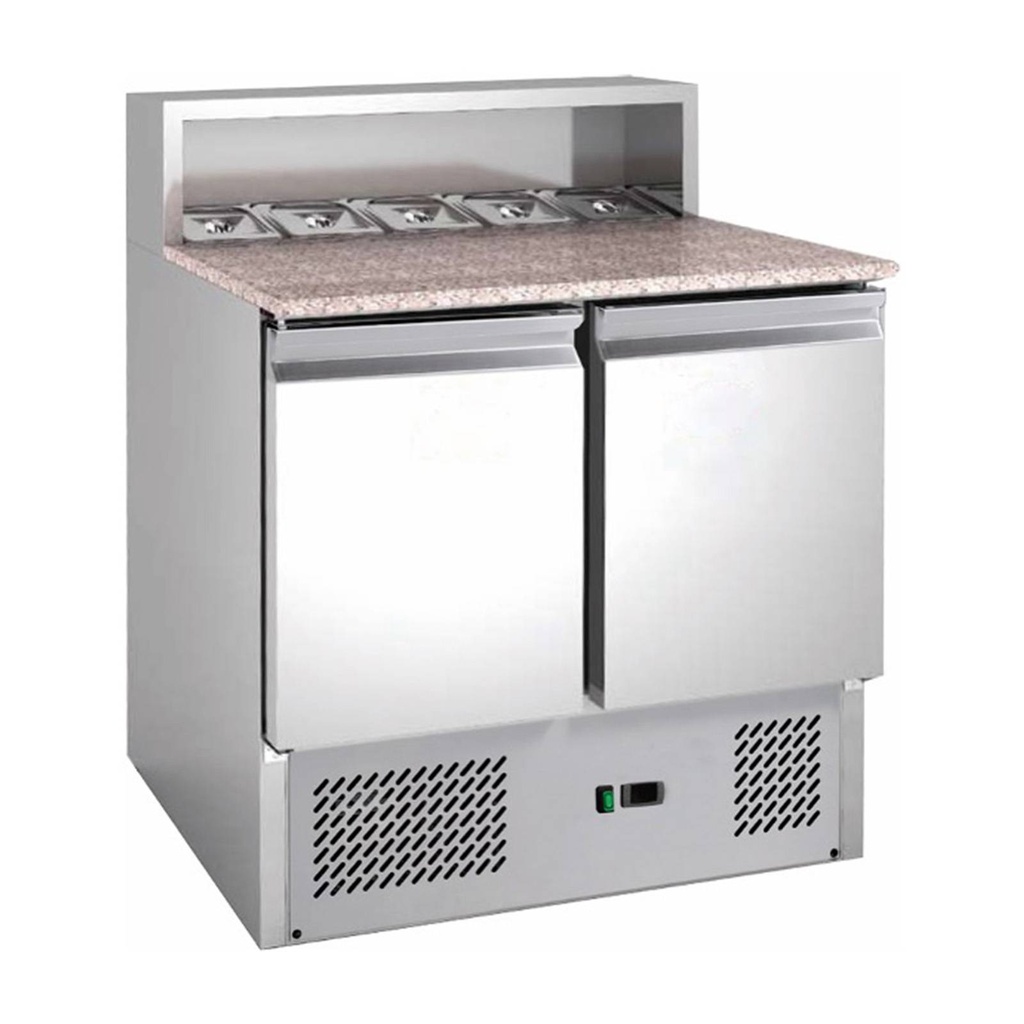 Saladette mit eingebauter Kühlung | 2 Türen | Volumen: 213 Liter | 900 x 700 x 1087 mm