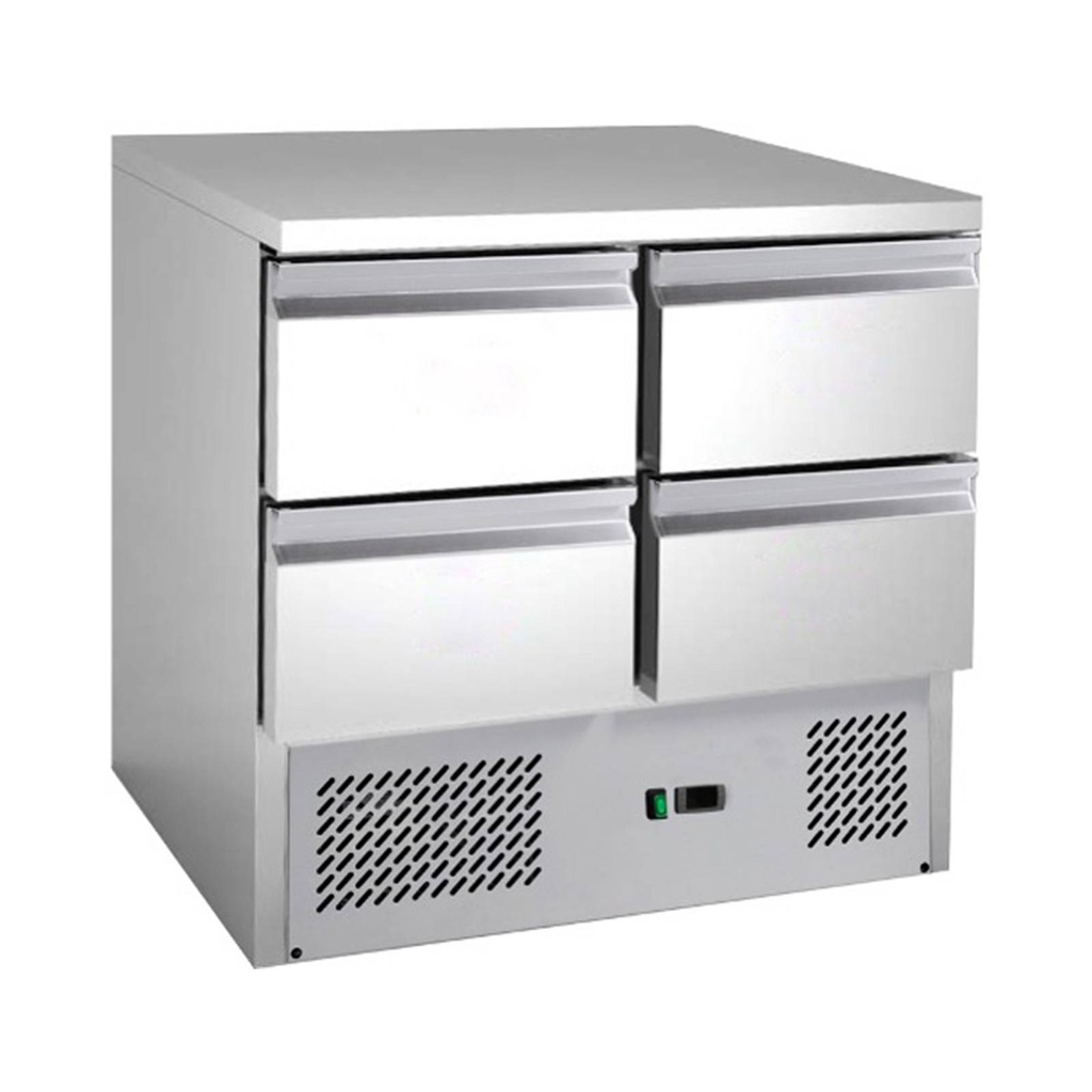 Saladette mit eingebauter Kühlung | 4 Schubladen | Volumen: 109 Liter | 900 x 700 x 850 mm
