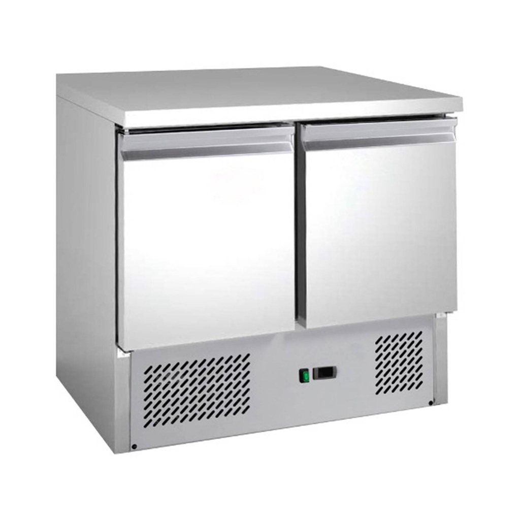 Saladette mit eingebauter Kühlung | 2 Türen | Volumen: 159 Liter | 900 x 700 x 850 mm