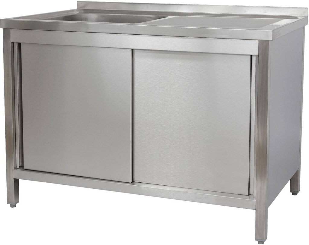 Spülschrank 1200 x 600 x 850 mm 1 Becken links, mit Schubladenblock,  600 mm Tiefe