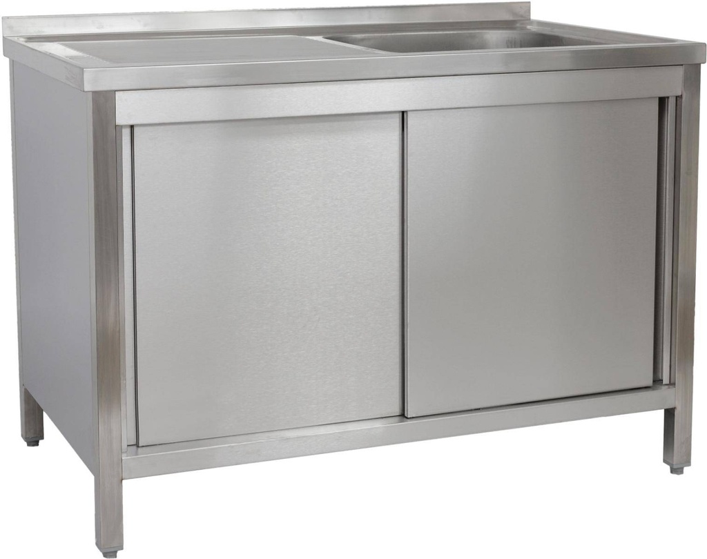 Spülschrank 1200 x 600 x 850 mm 1 Becken rechts, mit Schubladenblock, 600 mm Tiefe