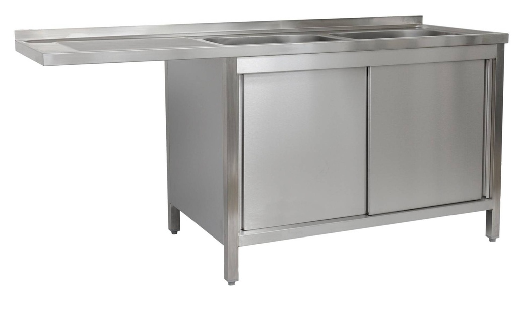 Spülzentrum 1900 x 700 x 850 mm 2 Becken rechts     700 mm Tiefe
