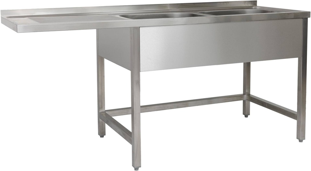 Spülzentrum 1900 x 700 x 850 mm 2 Becken rechts, mit Grundboden      900 mm Tiefe