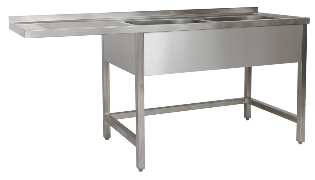 Spülzentrum 1600 x 700 x 850 mm 2 Becken rechts, ohne Grundboden      700 mm Tiefe
