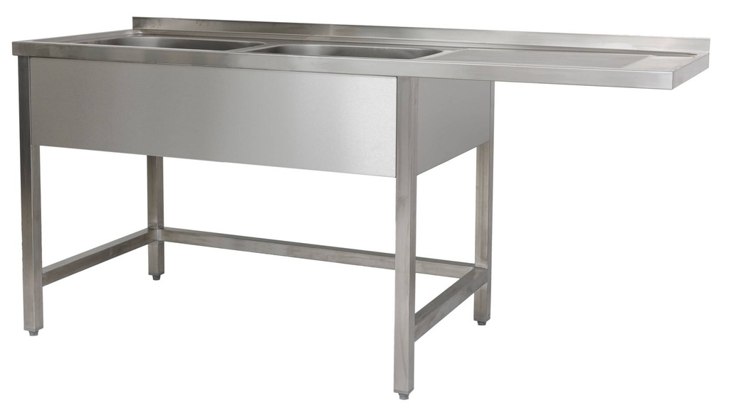 Spülzentrum 1900 x 700 x 850 mm 2 Becken links, ohne Grundboden      700 mm Tiefe