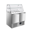 Saladette / 2-fach mit eckigem Glasaufsatz, 900 x 700 mm