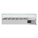 Kühlaufsatz mit Glasabdeckung 6xGN1/4, 1400 x 335 mm