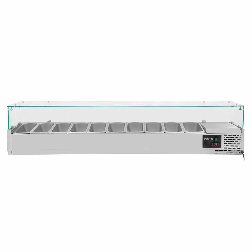 Kühlaufsatz mit Glasabdeckung 10xGN1/4, 2000 x 335 mm