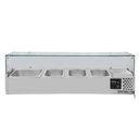 Kühlaufsatz mit Glasabdeckung 3xGN1/3 + 1xGN1/2, 1200 x 395 mm