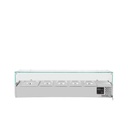 Kühlaufsatz mit Glasabdeckung 4xGN1/3 + 1xGN1/2, 1400 x 395 mm